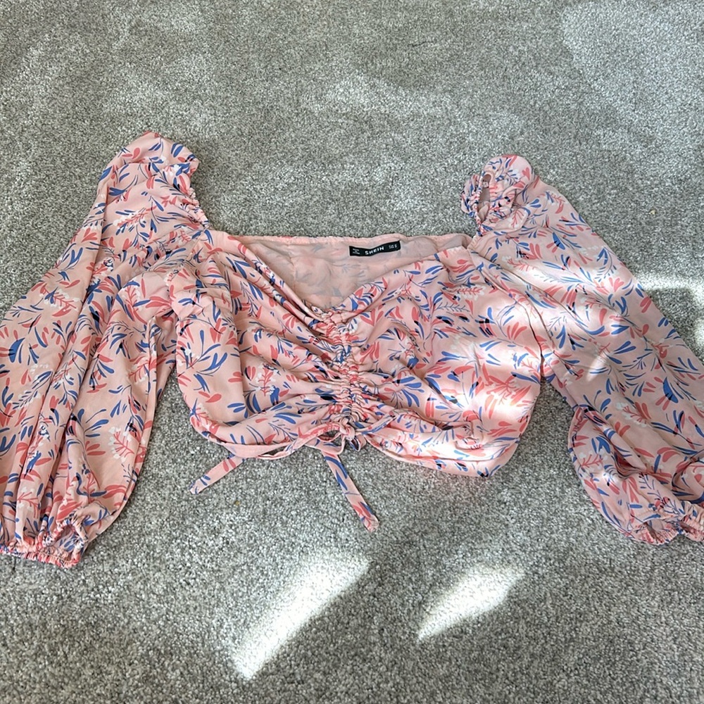 Shein pink crop top